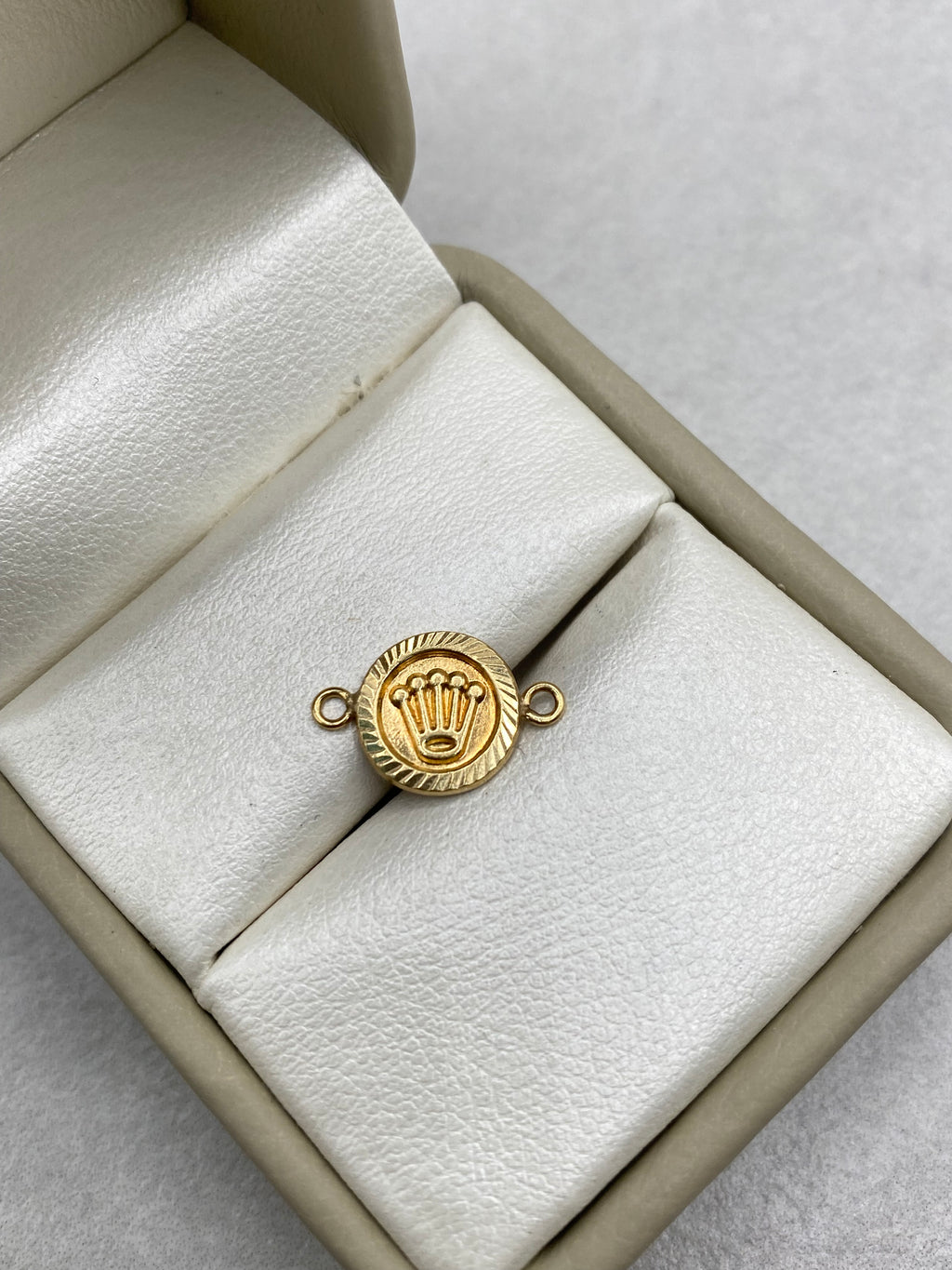 Herraje corona rx borde diamantado (R) Oro amarillo 18k 0,55 Gr / 1,6 Cm