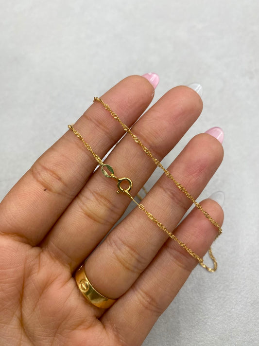 Cadena It singapur (R) Oro amarillo 18k +1 / 1,75 Gr / 1,5 mm / 50 Cm