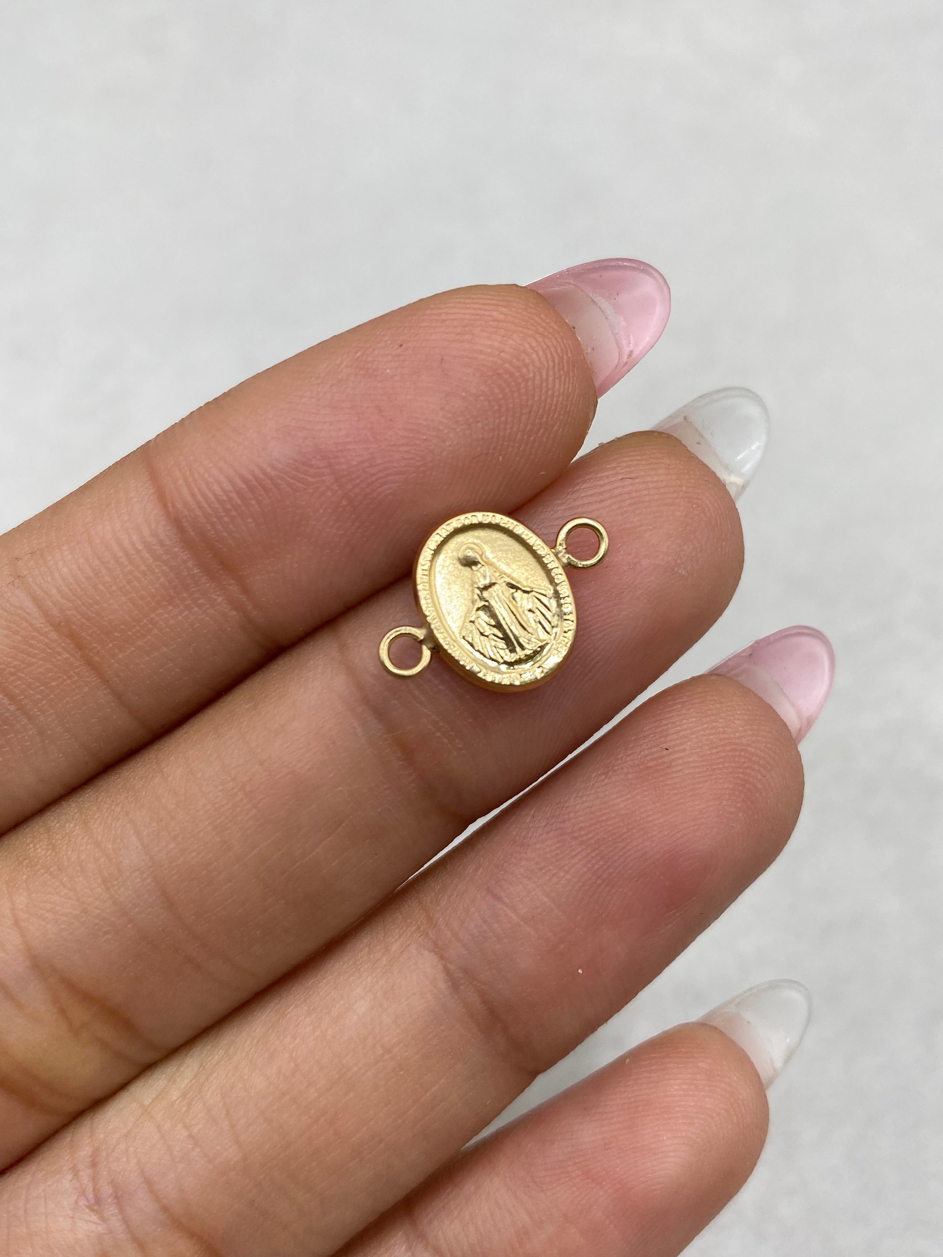 Herraje virgen milagrosa ovalada (R) Oro amarillo 18k 0,31 Gr / 1,5 Cm