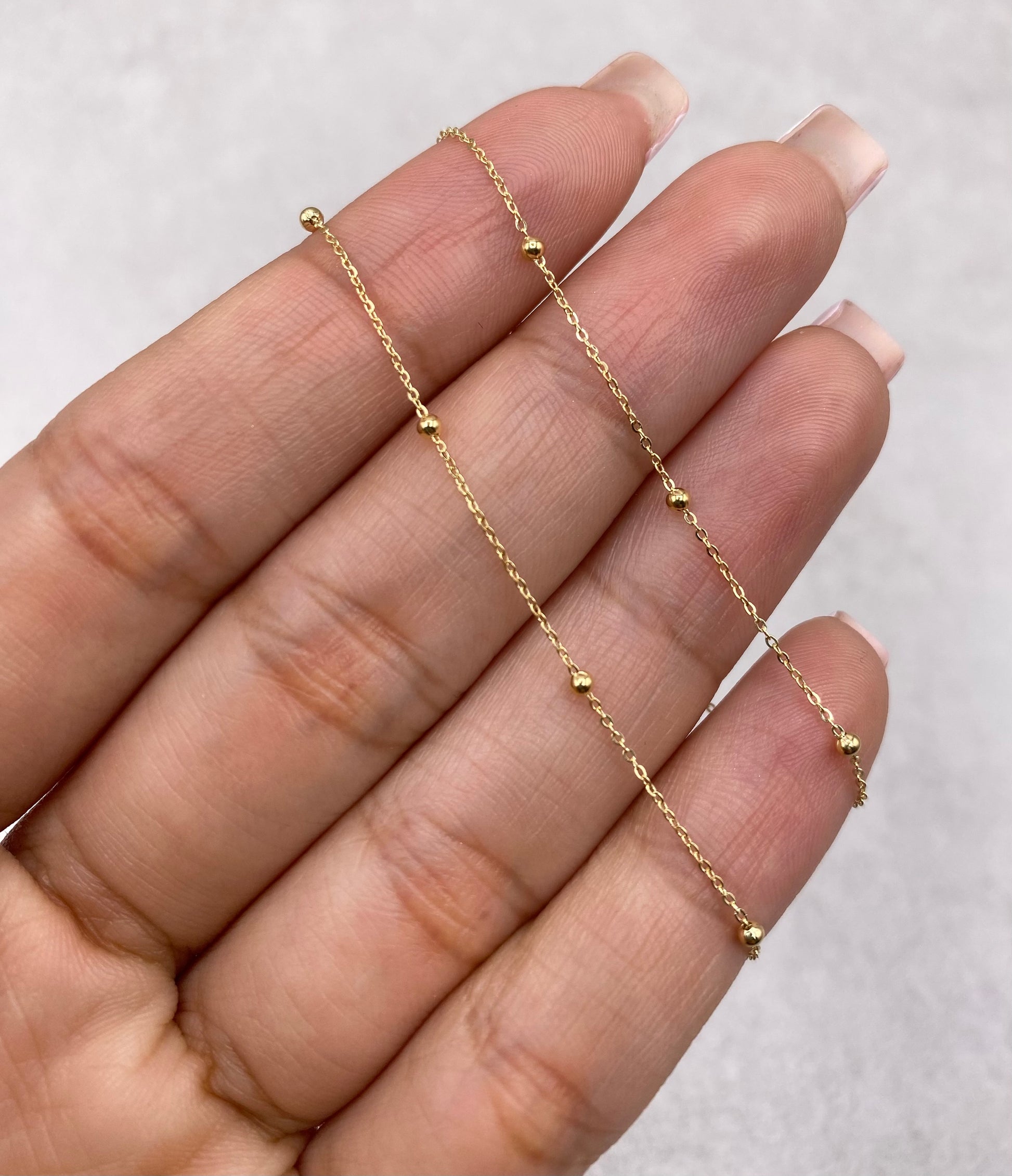 Cadena It Lluvia Oro amarillo 18k +1 / 1,28 Gr / 0,4 mm / 50 Cm