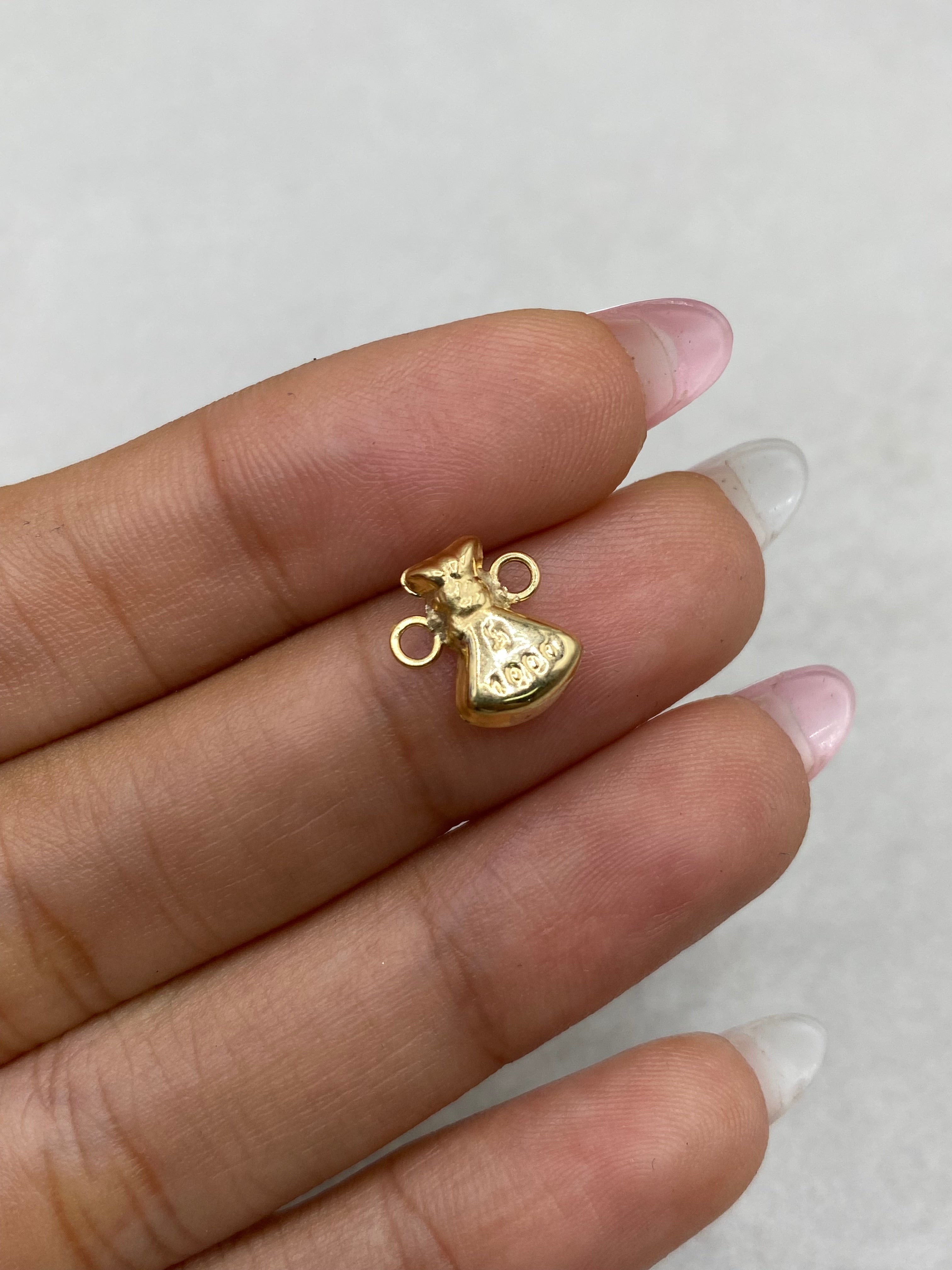 Herraje bolsa de dinero (R) Oro amarillo 18k 0,34 Gr / 1,0 Cm