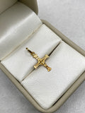 Dije cruz cristo borde diamantado (R) Oro amarillo 18k 0,81 Gr / 12,45 mm / 2,1 Cm