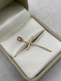 Dije cruz circon centro blanco (R) Oro amarillo 18k 0,74 Gr / 14,34 mm / 3,5 Cm