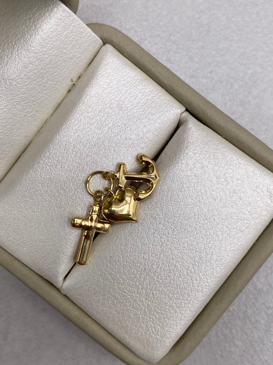Dije Tres Gracias Oro amarillo 18k 0,80 Gr / 1,9 Cm