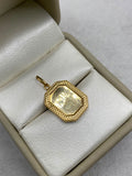 Dije Placa Borde Diamantado Oro amarillo 18k 1,41 Gr / 2,6 Cm