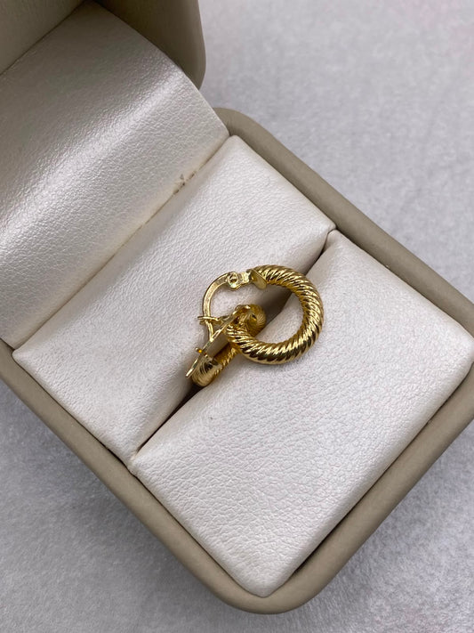 Candonga tubo entorchado Oro amarillo 18k 1,63 Gr / 1,5 Cm