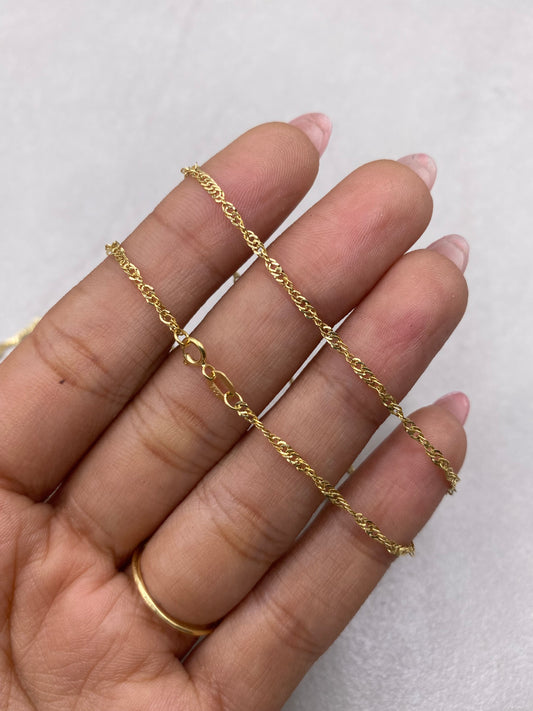 Cadena It singapur Oro amarillo 18k +1 / 1,0 Gr / 2,0 mm / 50 Cm