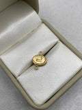 Herraje letra L ovalado (R) Oro amarillo 18k 0,41 Gr / 6 Cm