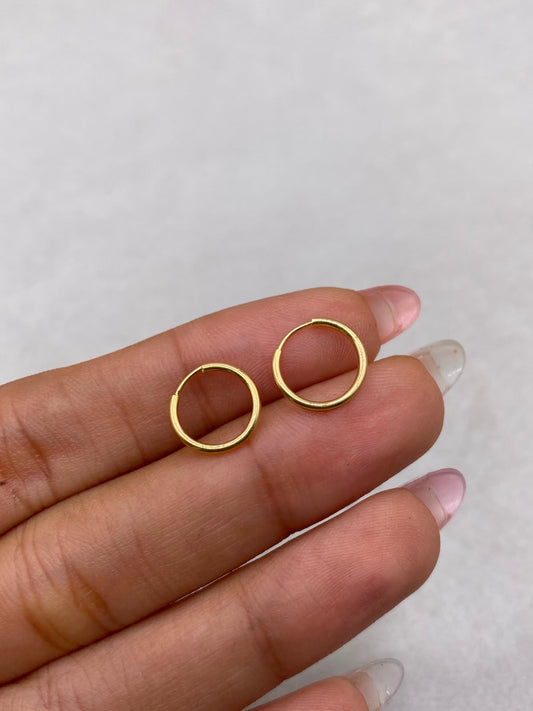 Candonga imperdibles lisas (r) Oro amarillo 18k 0,50 Gr / 1,0 Cm