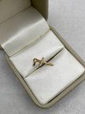 Dije cruz centro circon blanco (R) Oro amarillo 18k 0,50 Gr / 2,0 Cm