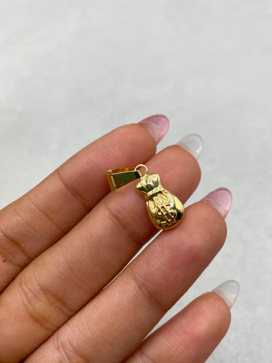 Dije bolsa de dinero Oro amarillo 18k 0,74 Gr / 8 mm / 3 Cm