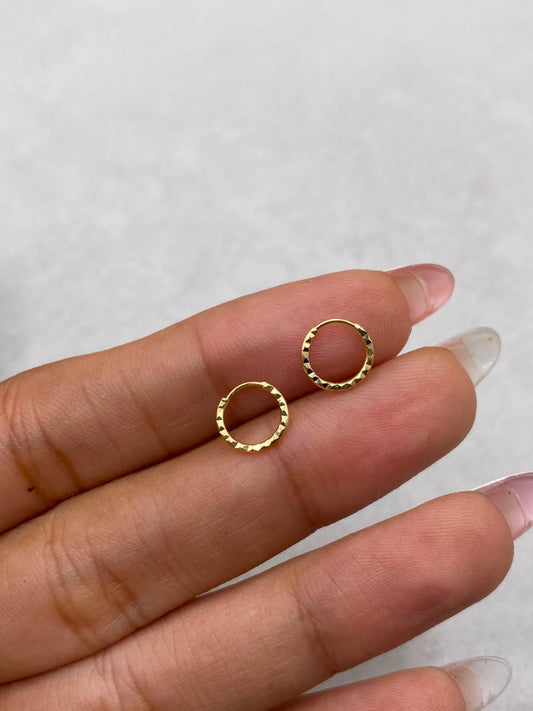 Candonga imperdible diamantada (r) Oro amarillo 18k 0,27 Gr / 0,8 Cm