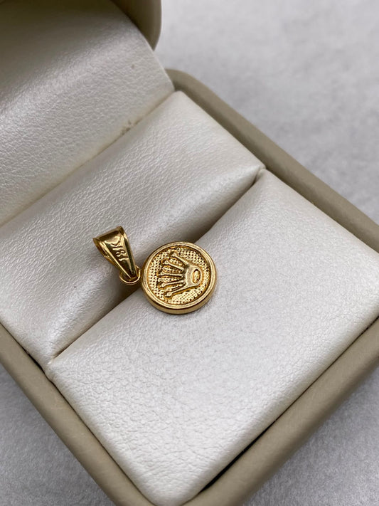 Dije Corona RX Oro amarillo 18k 0,61 Gr / 1,8 Cm