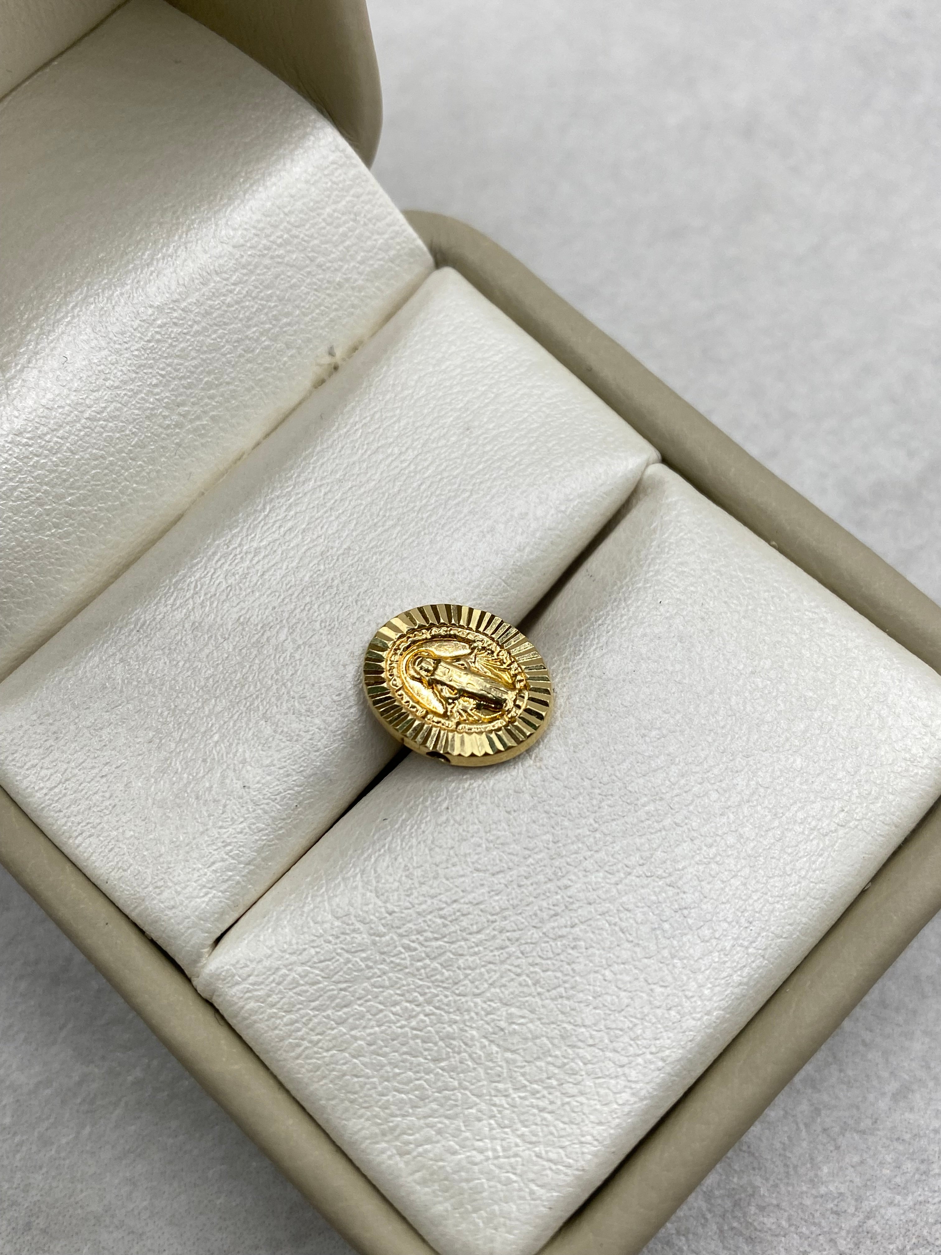 Herraje virgen milagrosa diamantado (R) Oro amarillo 18k 0,52 Gr / 1,3 Cm