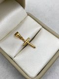 Dije cruz tubular Oro amarillo 18k 0,41 Gr / 2,5 Cm
