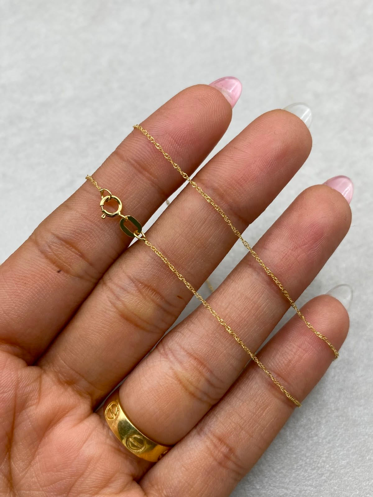 Cadena It Mini Singapur Oro amarillo 18k +2 / 0,58 Gr / 1 mm / 45 Cm