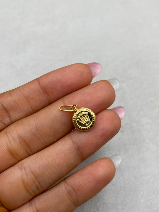 Dije Corona RX Oro amarillo 18k 0,53 Gr / 1,9 Cm