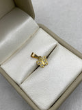 Dije mariposa circones blancos (R) Oro amarillo 18k 0,66 Gr / 7,70 mm / 1,0 Cm