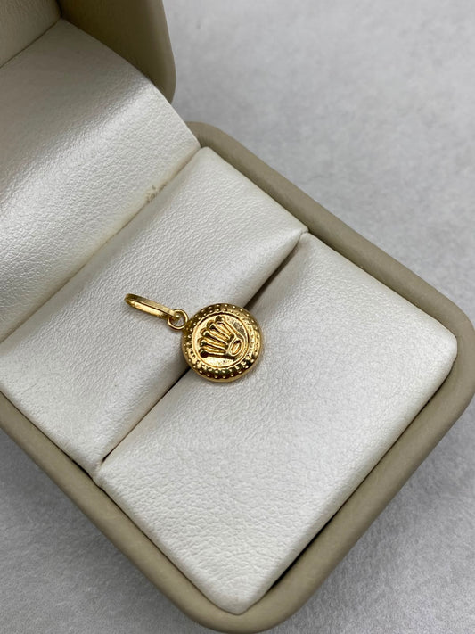 Dije Corona RX Oro amarillo 18k 0,53 Gr / 1,9 Cm