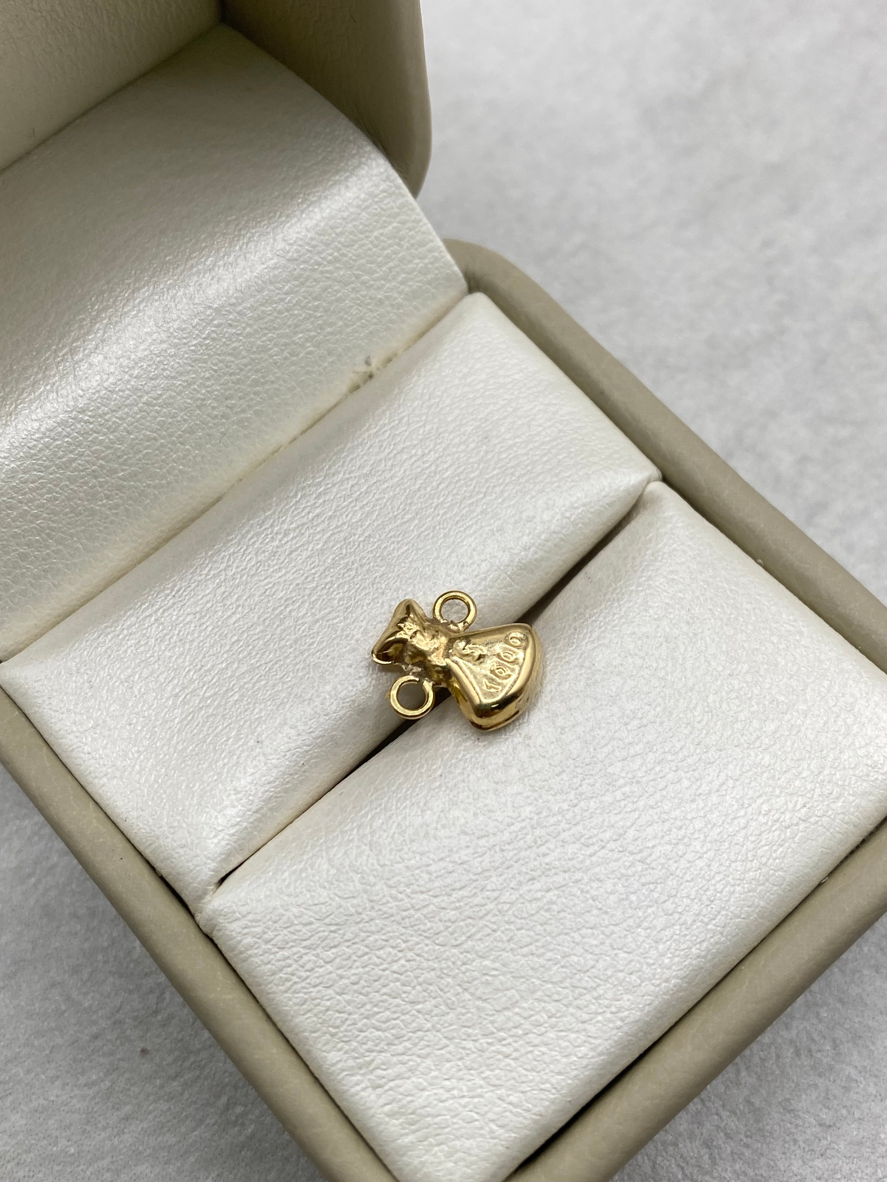 Herraje bolsa de dinero (R) Oro amarillo 18k 0,34 Gr / 1,0 Cm