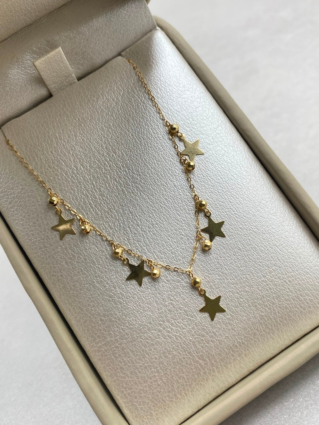 Cadena It aro seguido con estrellas balines diamantados  Oro amarillo 18k +3 / 1,09 Gr / 1,0 mm / 45 Cm