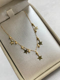 Cadena It aro seguido con estrellas balines diamantados  Oro amarillo 18k +3 / 1,09 Gr / 1,0 mm / 45 Cm