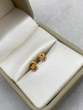 Topos corazon circon fucsia Oro amarillo 18k 0,47 Gr / 4 mm