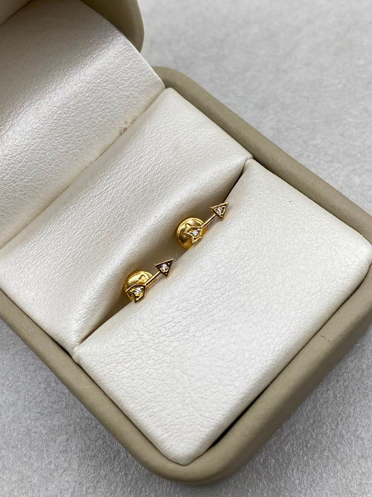 Topos flecha circon blanco Oro amarillo 18k 0,62 Gr / 2,70 mm