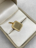 Dije placa borde diamantado Oro amarillo 18k 0,8 Gr / 1,3 mm / 2,3 Cm