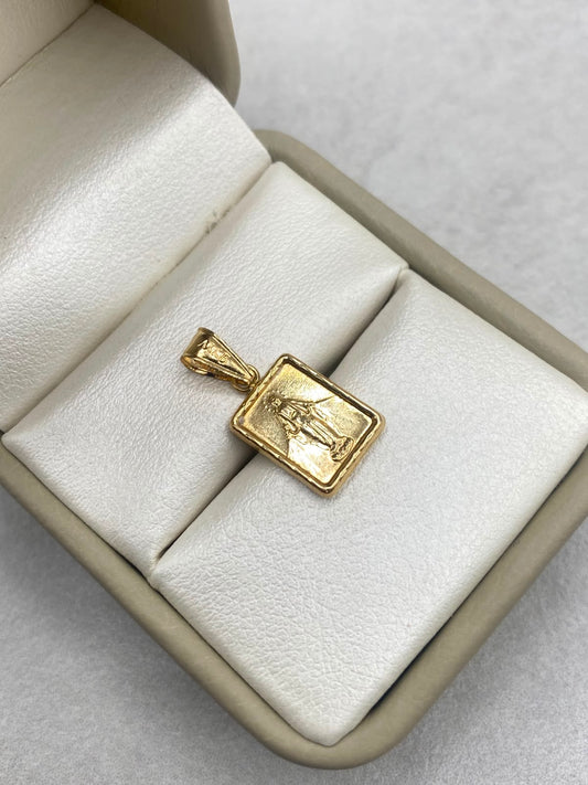 Dije placa virgen milagrosa Oro amarillo 18k 0,95 Gr / 1 mm / 2 Cm