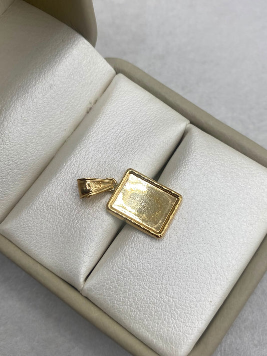 Dije placa borde liso  Oro amarillo 18k 0,88 Gr / 1 mm / 2 Cm