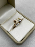 Anillo bola lisa Oro blanco y Oro rosa 18k / Talla 6 / 1,47 Gr / 2 mm