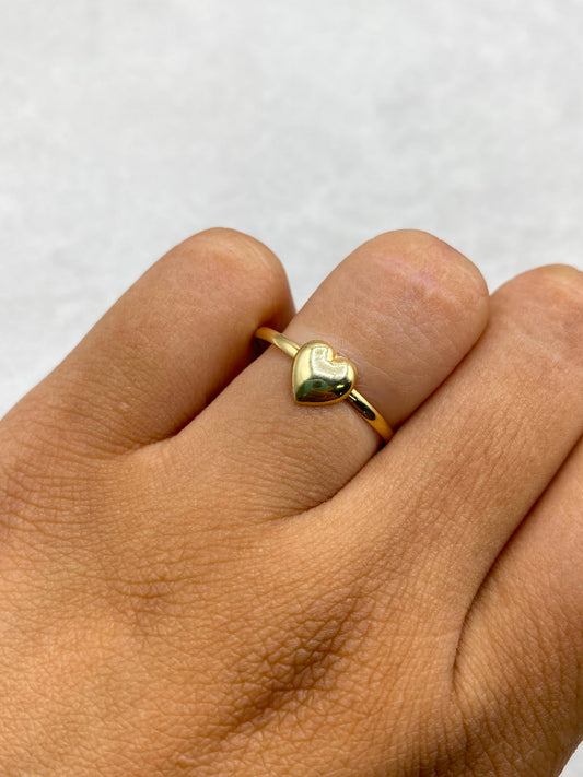 Anillo corazon liso  Oro amarillo 18k / Talla 9 / 0,79 Gr / 1,6 mm