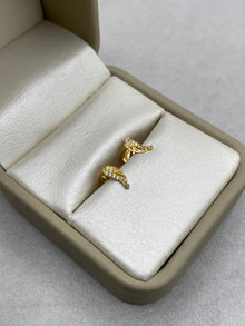 Topos alas circon blanco Oro amarillo 18k 0,60 Gr / 8,12 mm