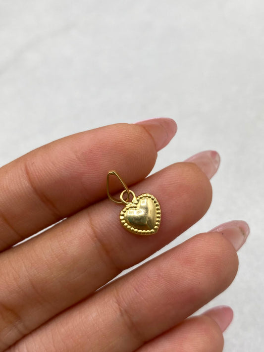 Dije corazon borde diamantado  Oro amarillo 18k 0,31 Gr / 8,0 mm / 2,0 Cm