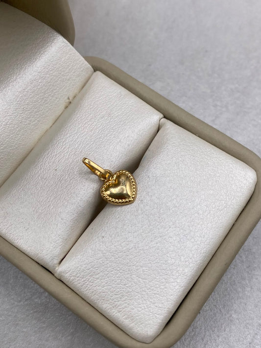Dije corazon borde diamantado  Oro amarillo 18k 0,31 Gr / 8,0 mm / 2,0 Cm