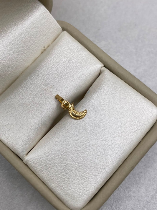 Dije media luna borde diamantado  Oro amarillo 18k 0,19 Gr / 4,0 mm / 1,0 Cm