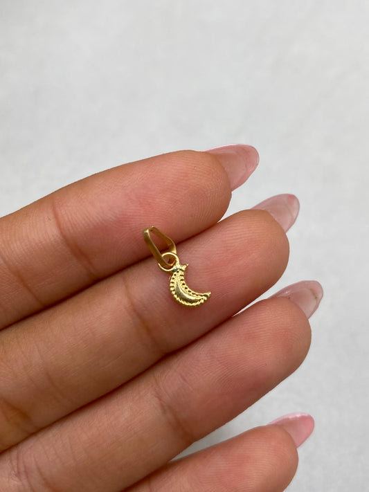 Dije media luna borde diamantado  Oro amarillo 18k 0,19 Gr / 4,0 mm / 1,0 Cm