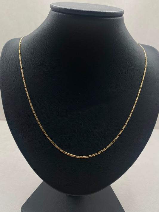 Cadena It plana diamantada Tres oros 18k 1,91 Gr / 1,0 mm / 45 Cm