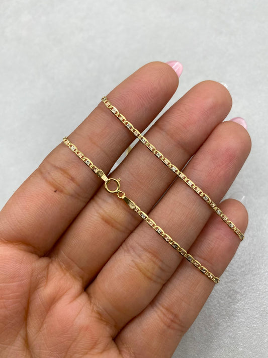 Cadena It plana diamantada Tres oros 18k 1,91 Gr / 2 mm / 45 Cm