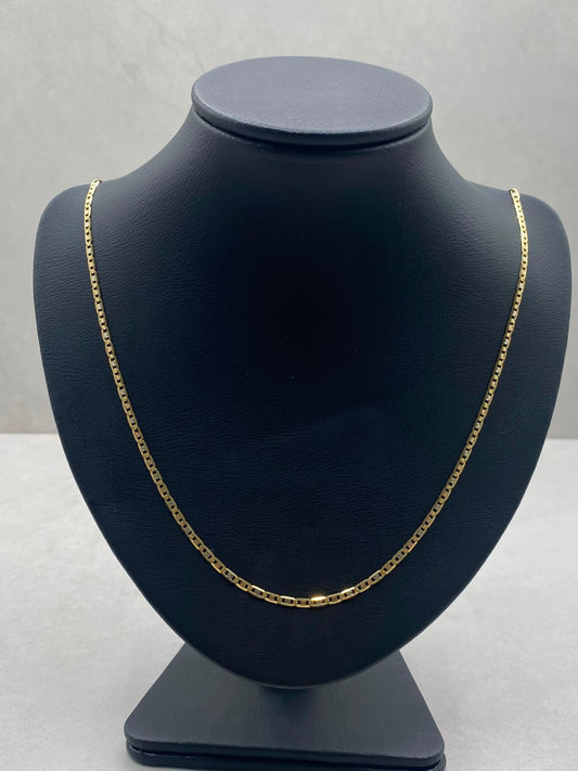 Cadena It Plana Diamantada Tres oros 18k 6,03 Gr / 2,33 mm / 60 Cm