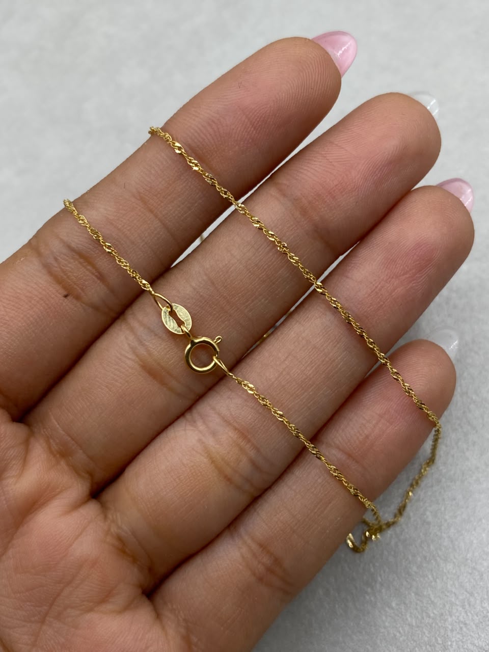 Cadena It singapur Oro amarillo 18k +1 / 1,05 Gr / 1,0 mm / 45 Cm