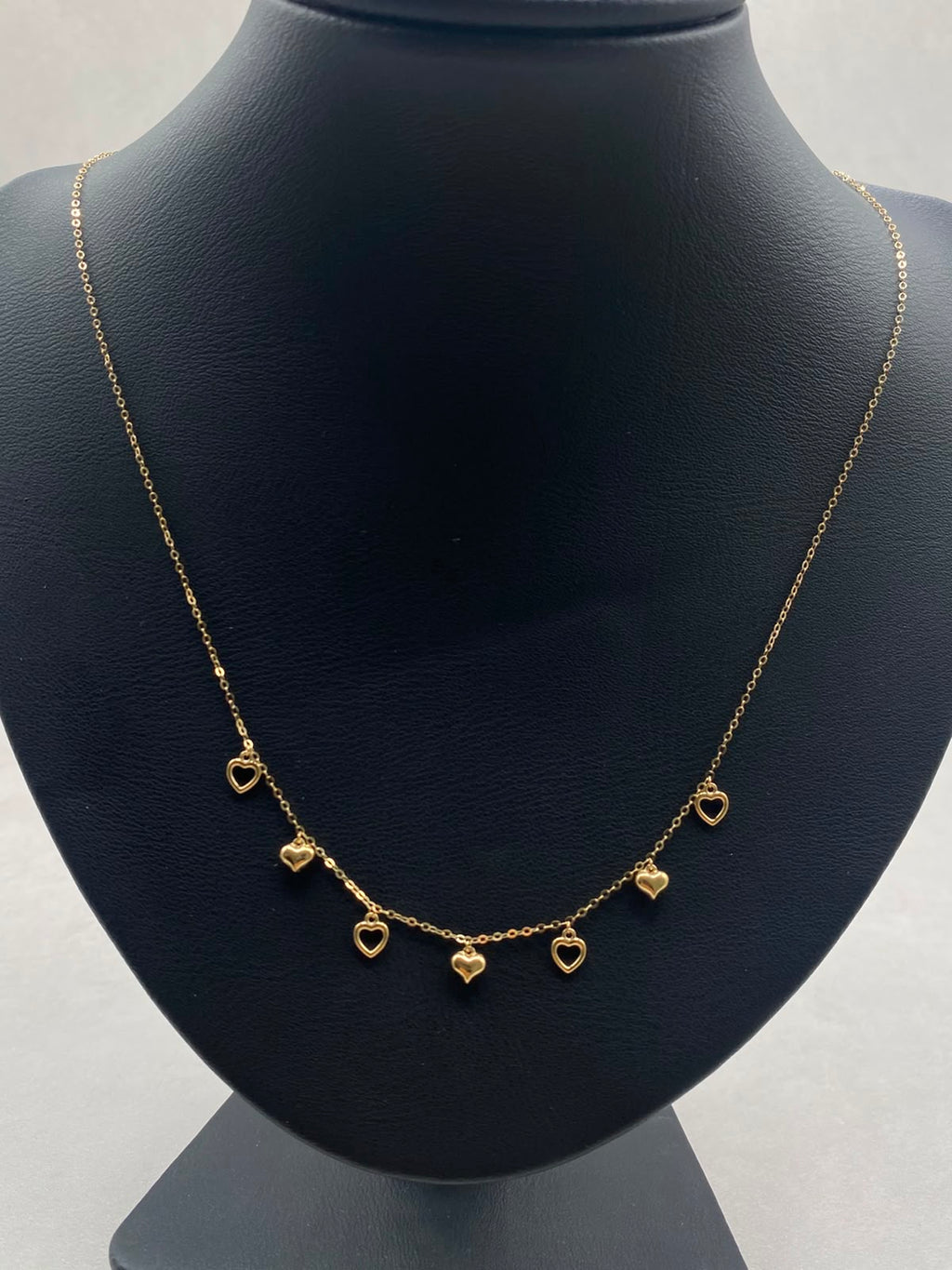 Cadena It aro seguido con dijes corazon Oro amarillo 18k +3 / 1,39 Gr / 1,0 mm / 45 Cm