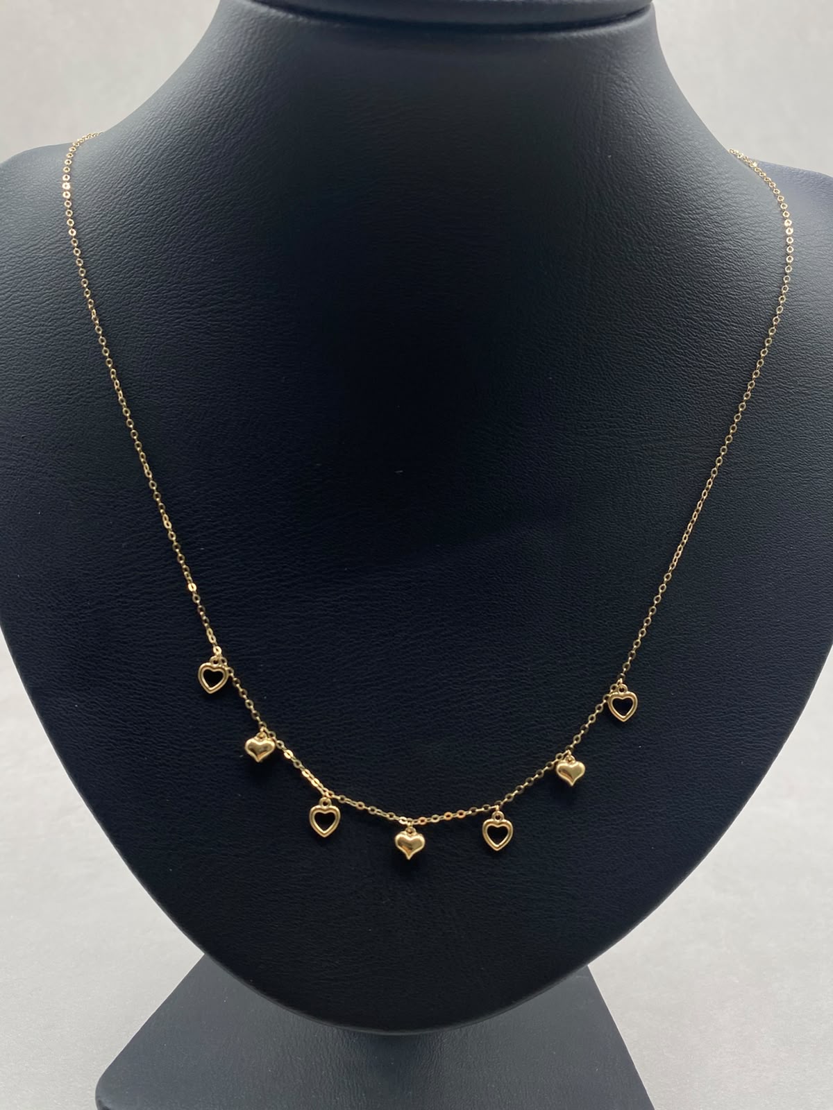 Cadena It aro seguido con dijes corazon Oro amarillo 18k +3 / 1,39 Gr / 1,0 mm / 45 Cm