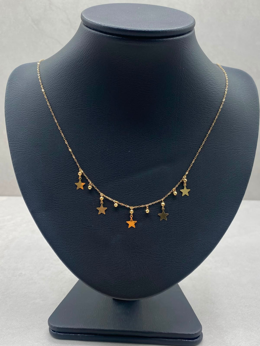 Cadena It aro seguido con estrellas balines diamantados  Oro amarillo 18k +3 / 1,09 Gr / 1,0 mm / 45 Cm