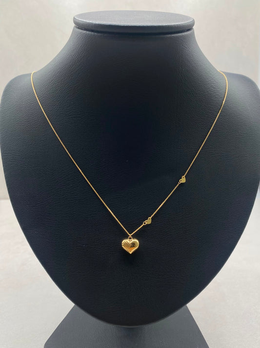 Cadena It set franco + dije corazon Oro amarillo 18k +3 / 1,04 Gr / 1,0 mm / 45 Cm