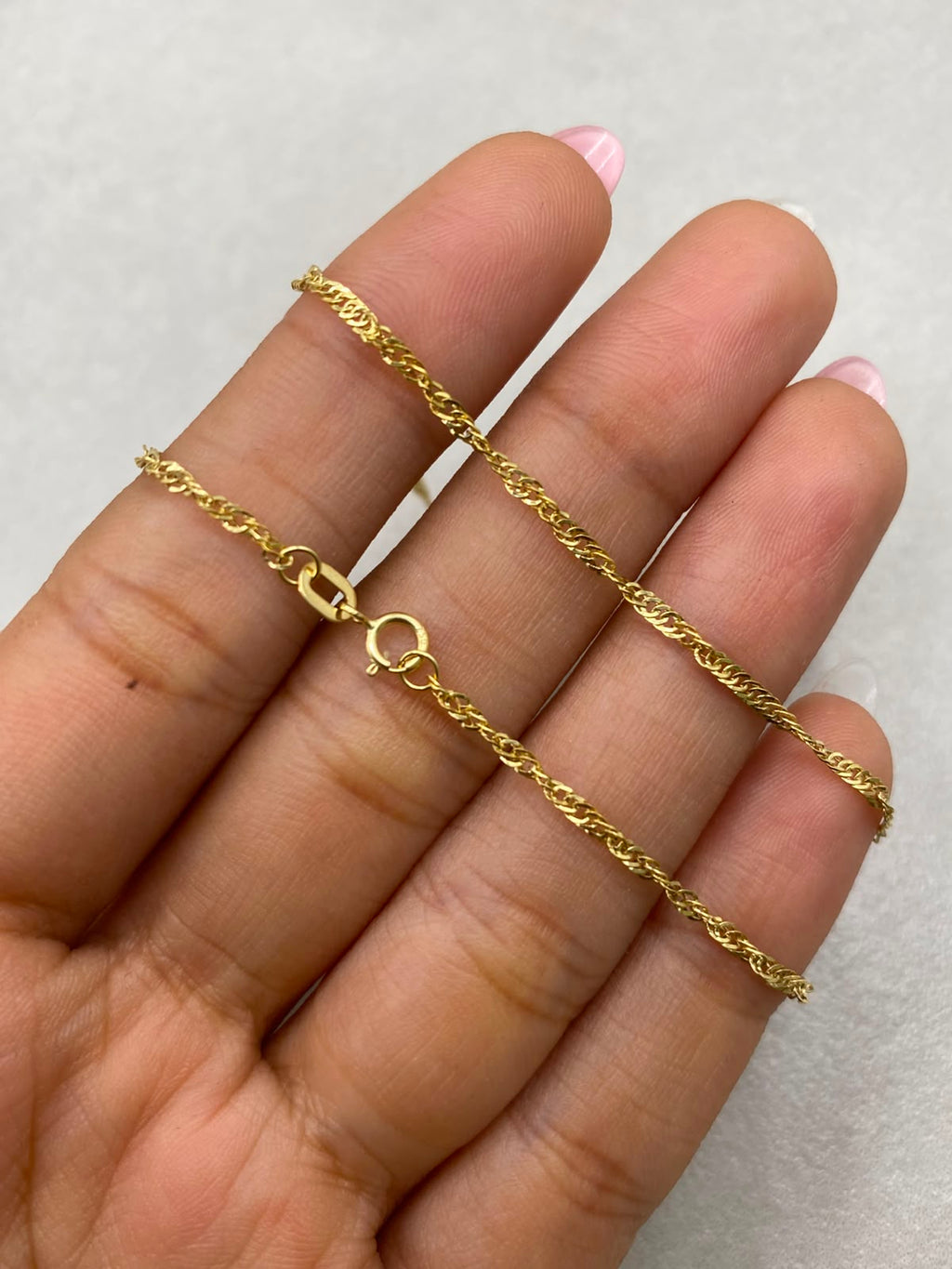 Cadena It Singapur Oro amarillo 18k +1 / 1,03 Gr / 1,5 mm / 50 Cm