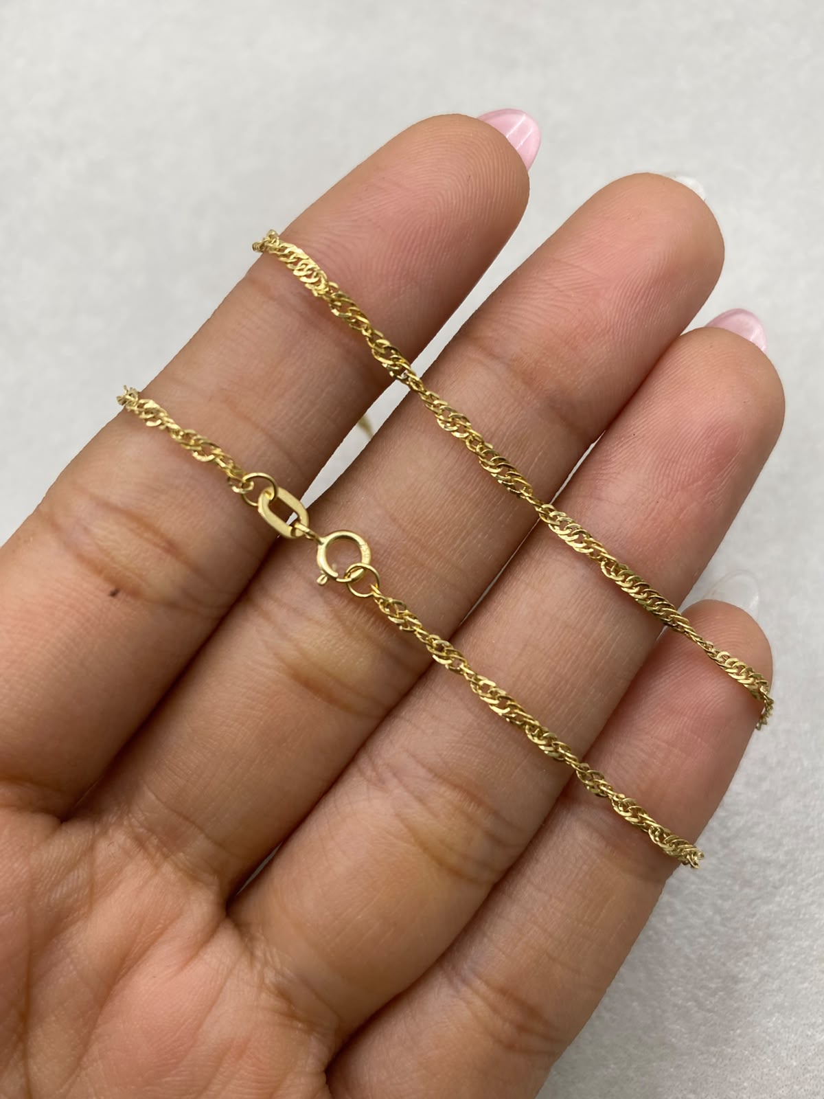 Cadena It Singapur Oro amarillo 18k +1 / 1,03 Gr / 1,5 mm / 50 Cm