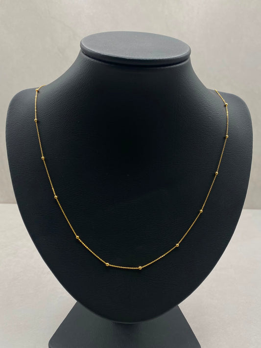 Cadena It aro seguido con balines lisos  Oro amarillo 18k 1,61 Gr / 0,8 mm / 50 Cm