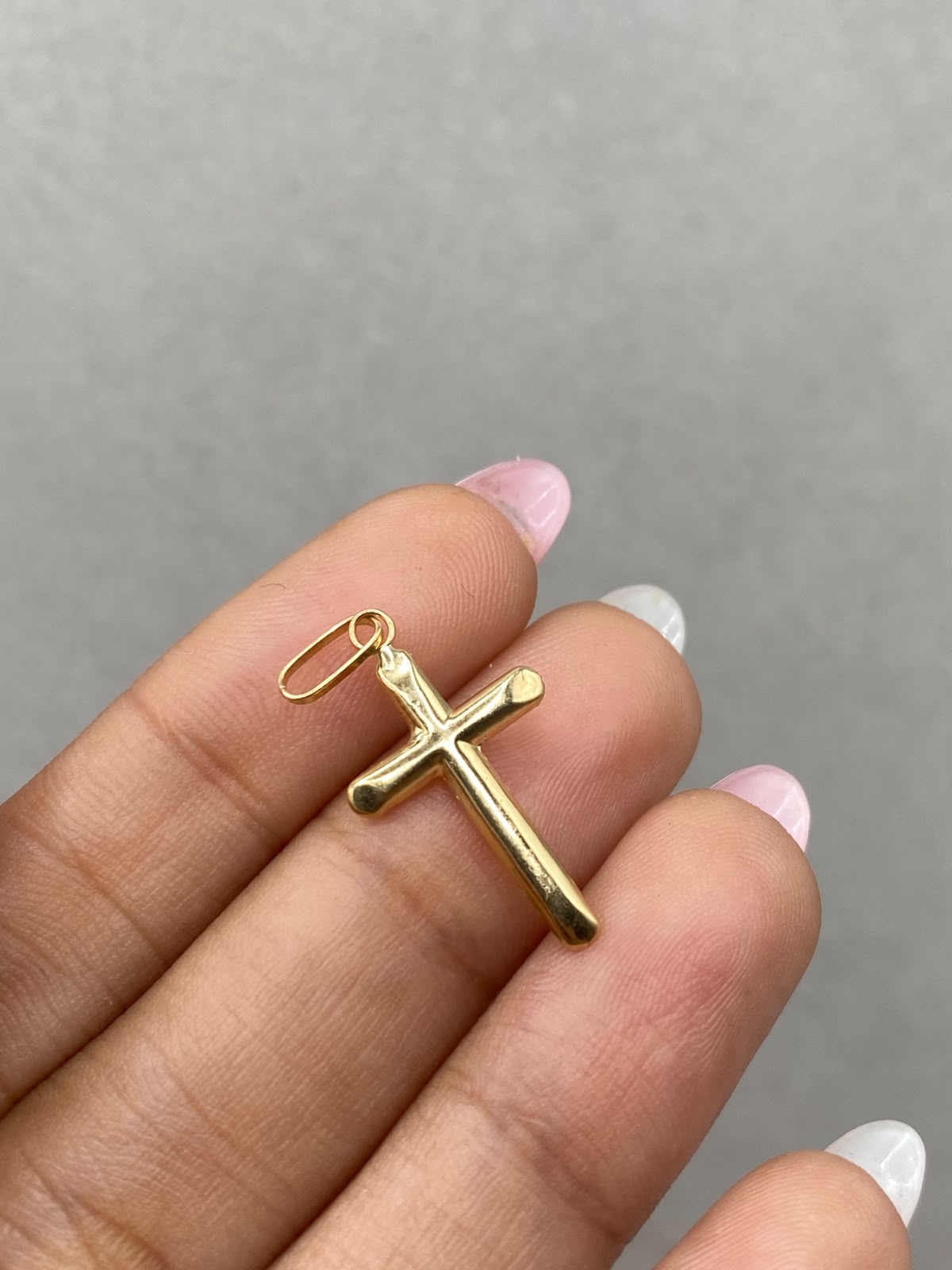 Dije cruz puntas tubulares Oro amarillo 18k 0,6 Gr / 13 mm / 2,8 Cm